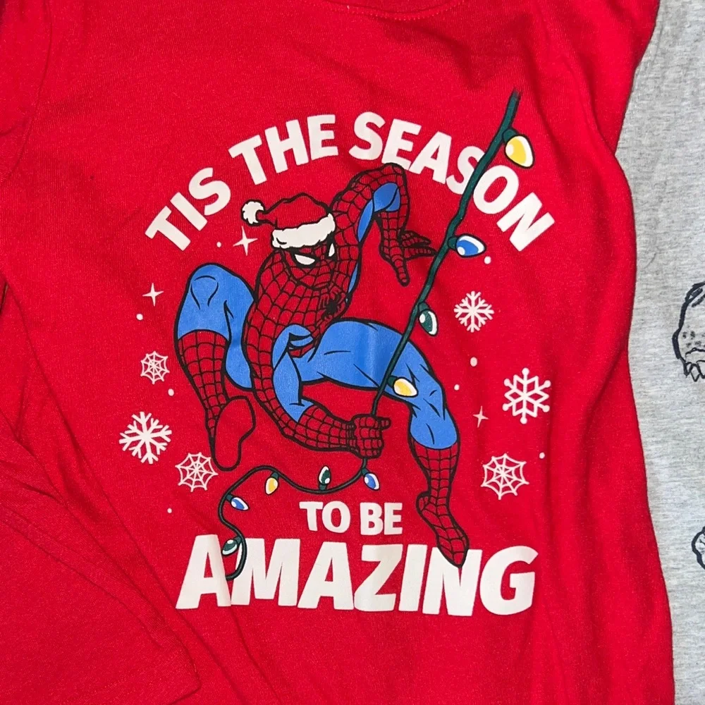 Carter's Festive Red and Gray Long Sleeve Tees